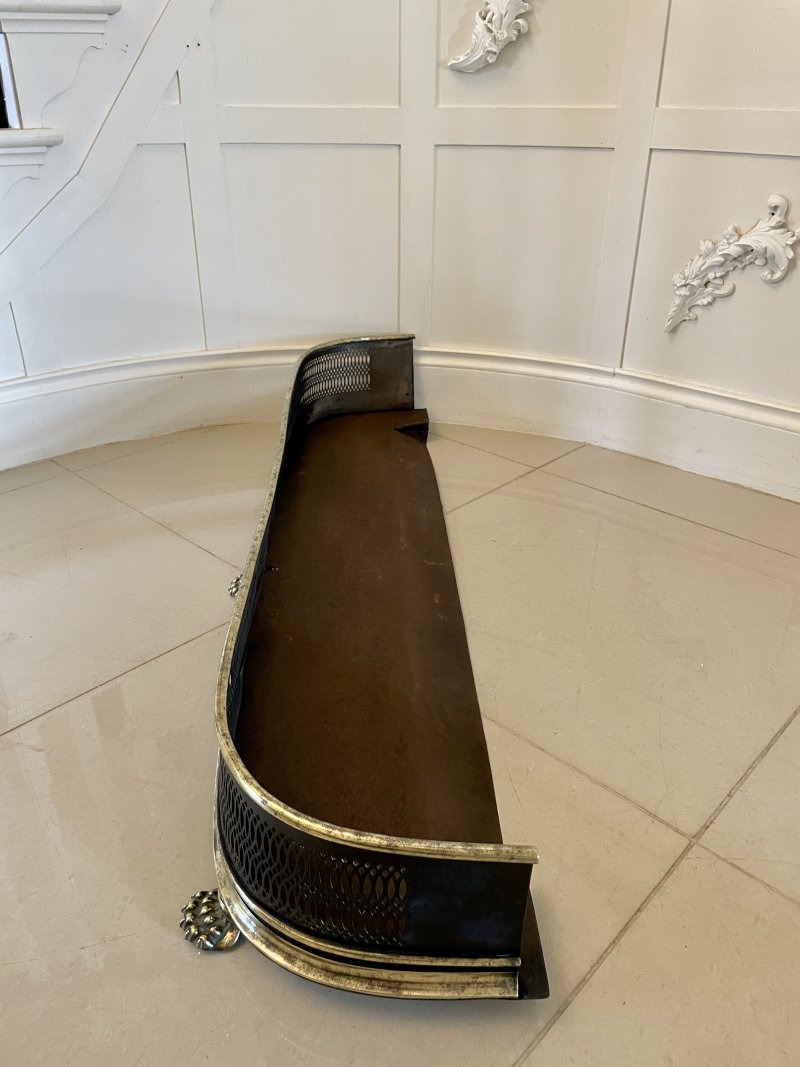 Antique George III Quality Brass and Iron Fender - Image 2